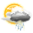 Mostly Cloudy with Light Showers and Isolated Storms